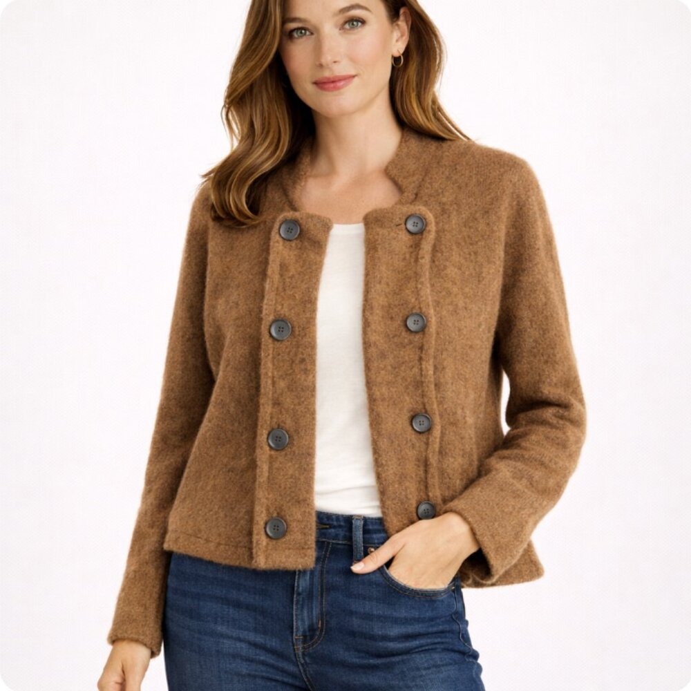 Peruvian Connection Wool Blend Open Front Cardiga… - image 1